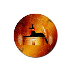 Anubis, Ancient Egyptian God Of The Dead Rituals  Rubber Coaster (round) 