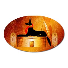 Anubis, Ancient Egyptian God Of The Dead Rituals  Oval Magnet