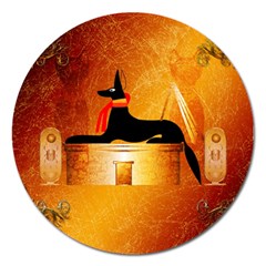 Anubis, Ancient Egyptian God Of The Dead Rituals  Magnet 5  (round)