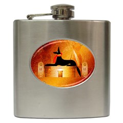 Anubis, Ancient Egyptian God Of The Dead Rituals  Hip Flask (6 Oz)