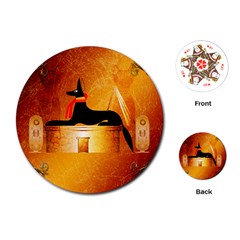 Anubis, Ancient Egyptian God Of The Dead Rituals  Playing Cards (round) 