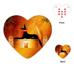 Anubis, Ancient Egyptian God Of The Dead Rituals  Playing Cards (heart) 