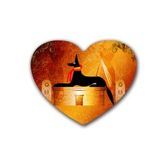 Anubis, Ancient Egyptian God Of The Dead Rituals  Rubber Coaster (heart) 