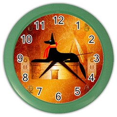 Anubis, Ancient Egyptian God Of The Dead Rituals  Color Wall Clocks