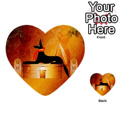 Anubis, Ancient Egyptian God Of The Dead Rituals  Multi-purpose Cards (heart)  by FantasyWorld7