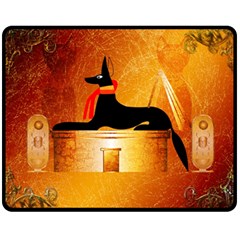 Anubis, Ancient Egyptian God Of The Dead Rituals  Fleece Blanket (medium) 