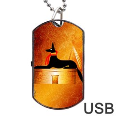 Anubis, Ancient Egyptian God Of The Dead Rituals  Dog Tag Usb Flash (one Side)