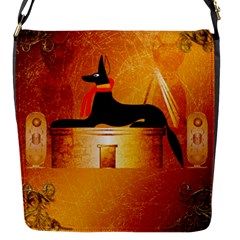 Anubis, Ancient Egyptian God Of The Dead Rituals  Flap Messenger Bag (s)