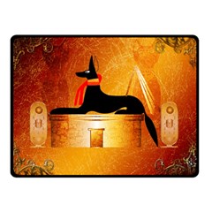 Anubis, Ancient Egyptian God Of The Dead Rituals  Double Sided Fleece Blanket (small) 