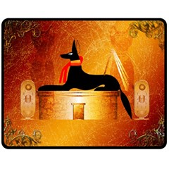 Anubis, Ancient Egyptian God Of The Dead Rituals  Double Sided Fleece Blanket (medium) 