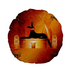 Anubis, Ancient Egyptian God Of The Dead Rituals  Standard 15  Premium Flano Round Cushions