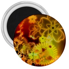 Glowing Colorful Flowers 3  Magnets