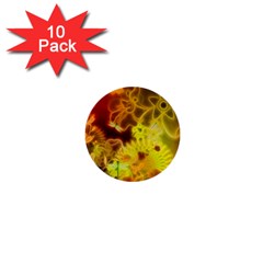 Glowing Colorful Flowers 1  Mini Buttons (10 Pack)  by FantasyWorld7