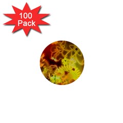 Glowing Colorful Flowers 1  Mini Buttons (100 Pack) 