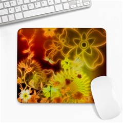 Glowing Colorful Flowers Large Mousepads