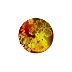 Glowing Colorful Flowers Golf Ball Marker