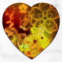 Glowing Colorful Flowers Jigsaw Puzzle (heart)