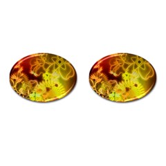 Glowing Colorful Flowers Cufflinks (oval)