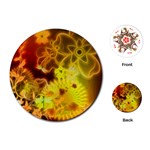 Glowing Colorful Flowers Playing Cards (Round)  Front