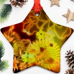 Glowing Colorful Flowers Star Ornament (two Sides) 