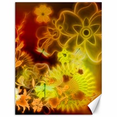 Glowing Colorful Flowers Canvas 12  X 16  