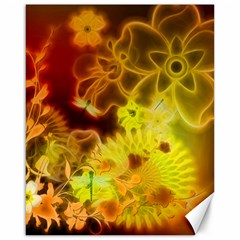 Glowing Colorful Flowers Canvas 16  X 20  