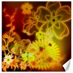 Glowing Colorful Flowers Canvas 20  X 20  