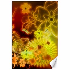 Glowing Colorful Flowers Canvas 20  X 30  