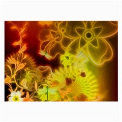 Glowing Colorful Flowers Large Glasses Cloth (2-side)