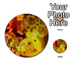 Glowing Colorful Flowers Multi-purpose Cards (round)  by FantasyWorld7