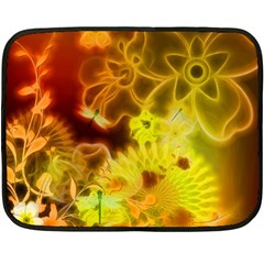 Glowing Colorful Flowers Double Sided Fleece Blanket (mini) 