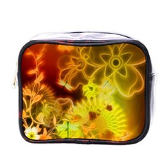 Glowing Colorful Flowers Mini Toiletries Bags