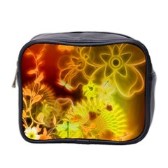 Glowing Colorful Flowers Mini Toiletries Bag 2-side