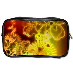 Glowing Colorful Flowers Toiletries Bags