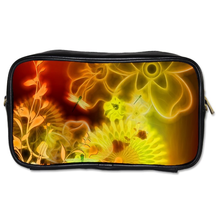 Glowing Colorful Flowers Toiletries Bags 2-Side