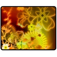 Glowing Colorful Flowers Fleece Blanket (medium) 