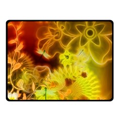 Glowing Colorful Flowers Fleece Blanket (small)