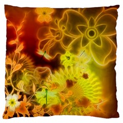 Glowing Colorful Flowers Large Cushion Cases (one Side) 