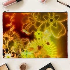 Glowing Colorful Flowers Cosmetic Bag (xxxl) 