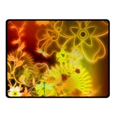 Glowing Colorful Flowers Double Sided Fleece Blanket (small) 