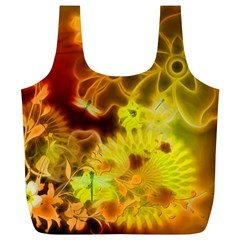 Glowing Colorful Flowers Full Print Recycle Bags (l)  by FantasyWorld7