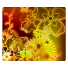 Glowing Colorful Flowers Double Sided Flano Blanket (small) 