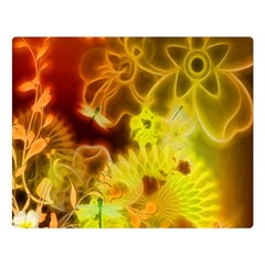 Glowing Colorful Flowers Double Sided Flano Blanket (large) 