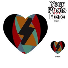 Fractal Design In Red, Soft-turquoise, Camel On Black Multi-purpose Cards (heart)  by digitaldivadesigns