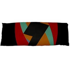 Fractal Design In Red, Soft-turquoise, Camel On Black Body Pillow Cases Dakimakura (two Sides) 