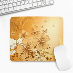 Wonderful Flowers With Butterflies Large Mousepads