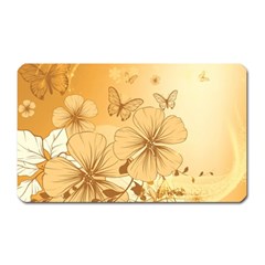 Wonderful Flowers With Butterflies Magnet (rectangular)