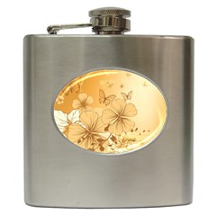 Wonderful Flowers With Butterflies Hip Flask (6 Oz)