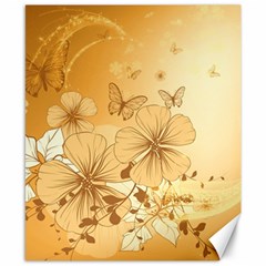 Wonderful Flowers With Butterflies Canvas 8  X 10 