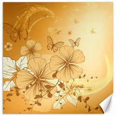 Wonderful Flowers With Butterflies Canvas 12  X 12  